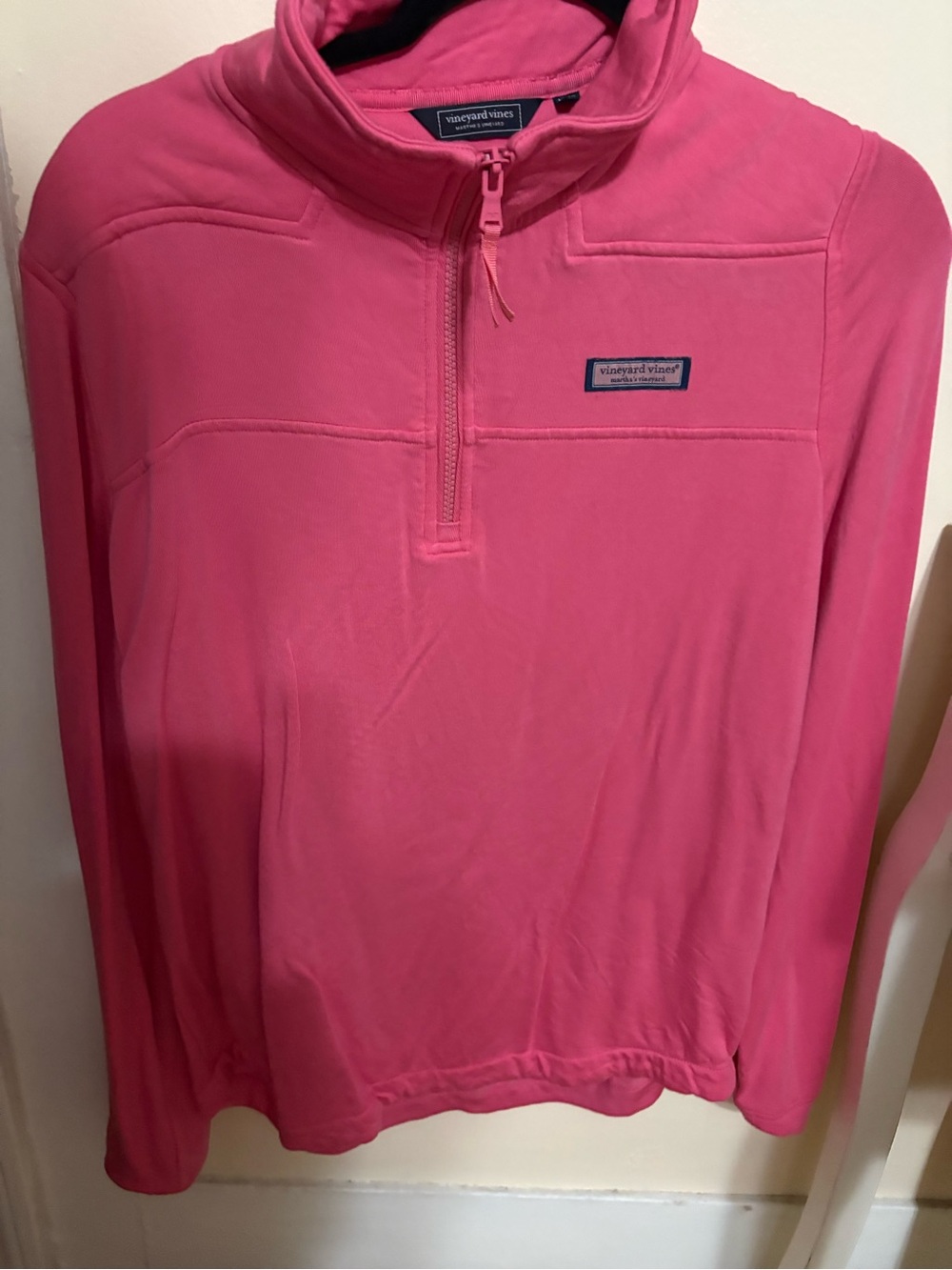 NWOT Vineyard Vines Bright Pink Quarter-Zip Pullover